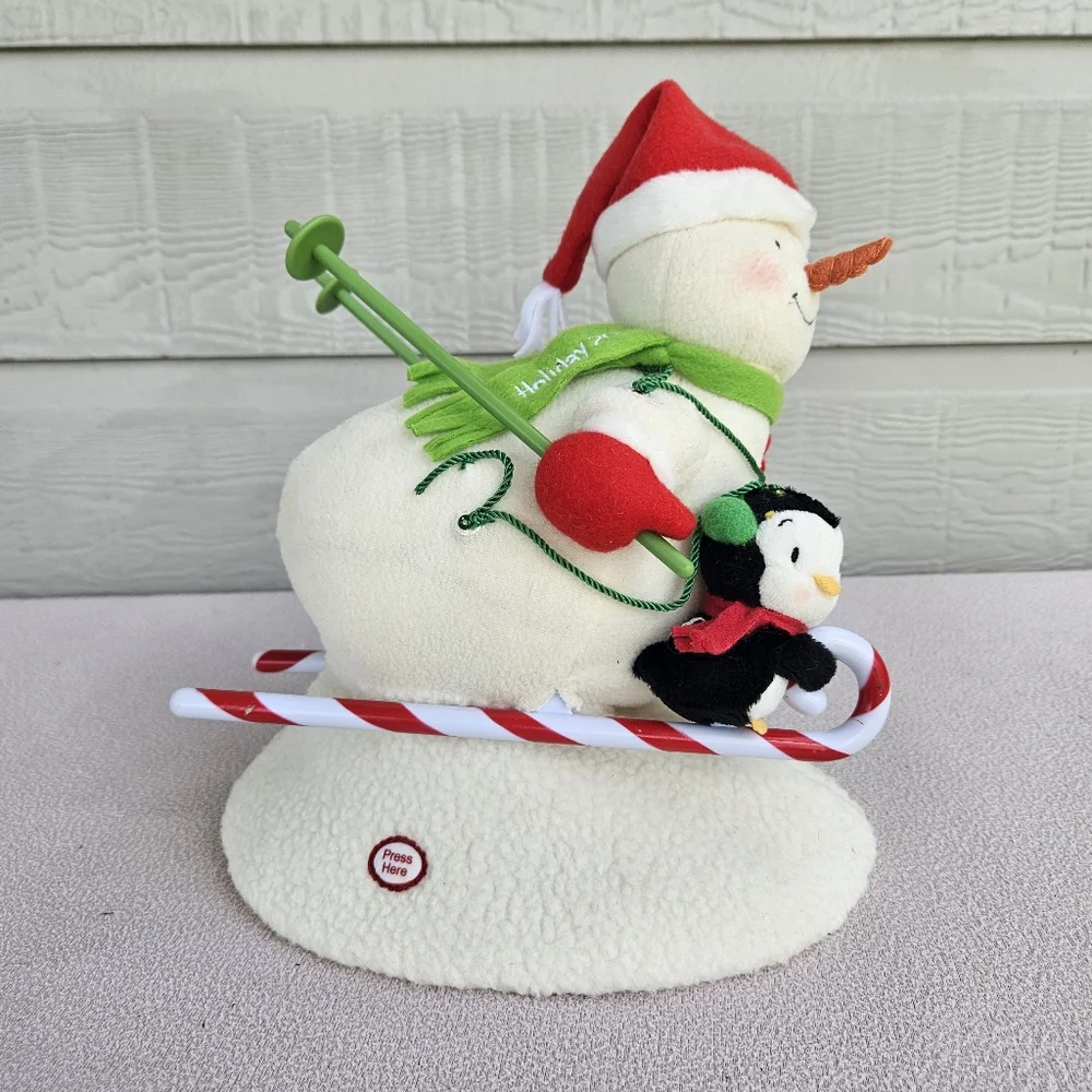 Hallmark Jingle Pals Swooshin Duo 2012 Animated Christmas Skiing Snowman WORKS